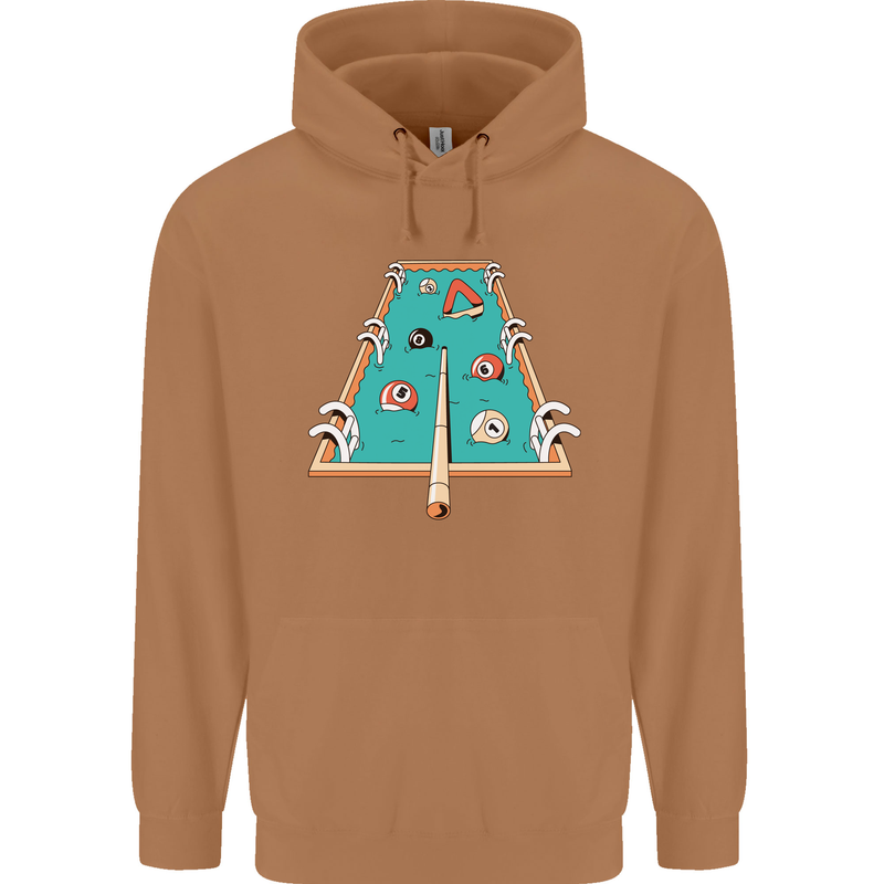 9-Ball Pool Funny Swimming Pool Mashup Mens 80% Cotton Hoodie Caramel Latte
