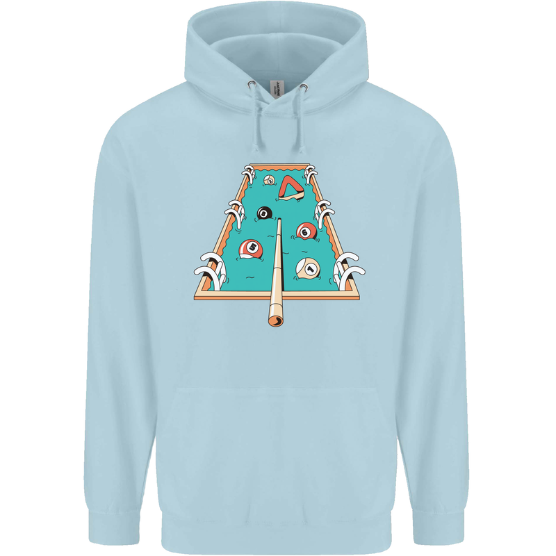 9-Ball Pool Funny Swimming Pool Mashup Mens 80% Cotton Hoodie Light Blue