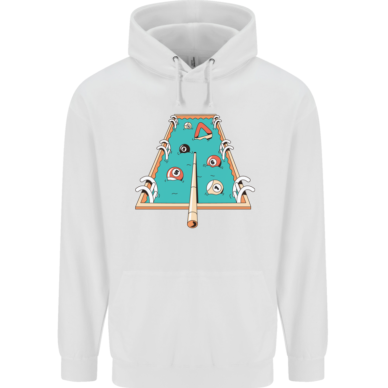9-Ball Pool Funny Swimming Pool Mashup Mens 80% Cotton Hoodie White