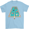9-Ball Pool Funny Swimming Pool Mashup Mens T-Shirt 100% Cotton Light Blue