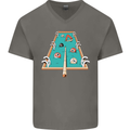 9-Ball Pool Funny Swimming Pool Mashup Mens V-Neck Cotton T-Shirt Charcoal