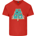 9-Ball Pool Funny Swimming Pool Mashup Mens V-Neck Cotton T-Shirt Red
