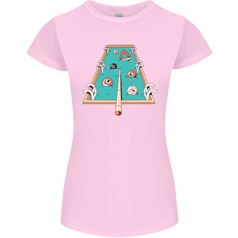 9-Ball Pool Funny Swimming Pool Mashup Womens Petite Cut T-Shirt Light Pink