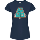 9-Ball Pool Funny Swimming Pool Mashup Womens Petite Cut T-Shirt Navy Blue