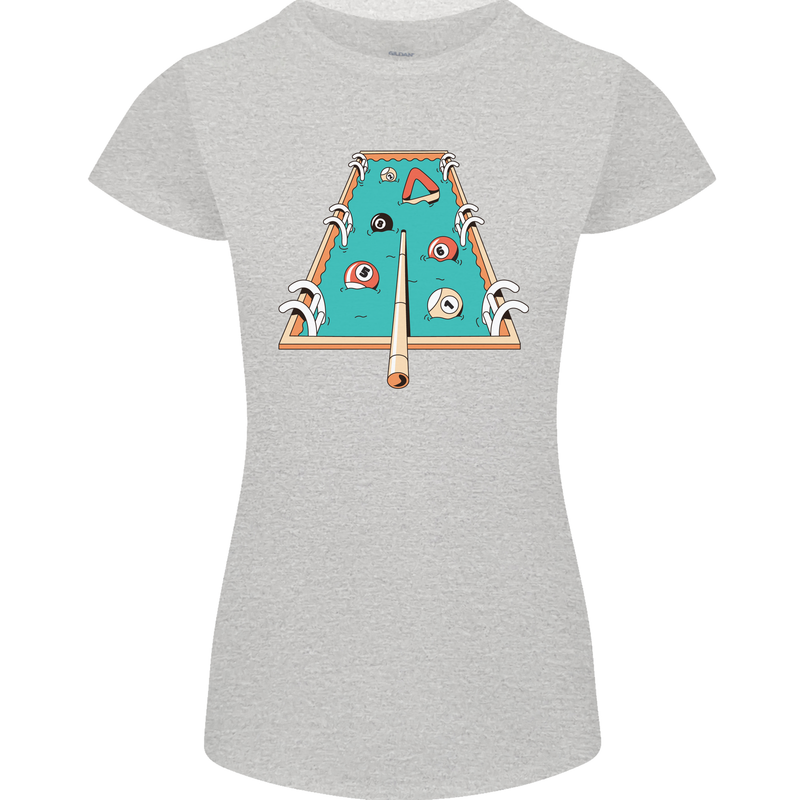 9-Ball Pool Funny Swimming Pool Mashup Womens Petite Cut T-Shirt Sports Grey