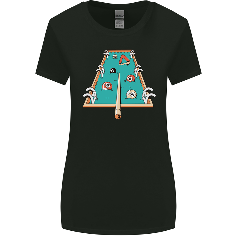 9-Ball Pool Funny Swimming Pool Mashup Womens Wider Cut T-Shirt Black