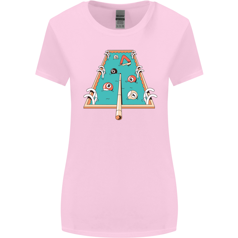 9-Ball Pool Funny Swimming Pool Mashup Womens Wider Cut T-Shirt Light Pink