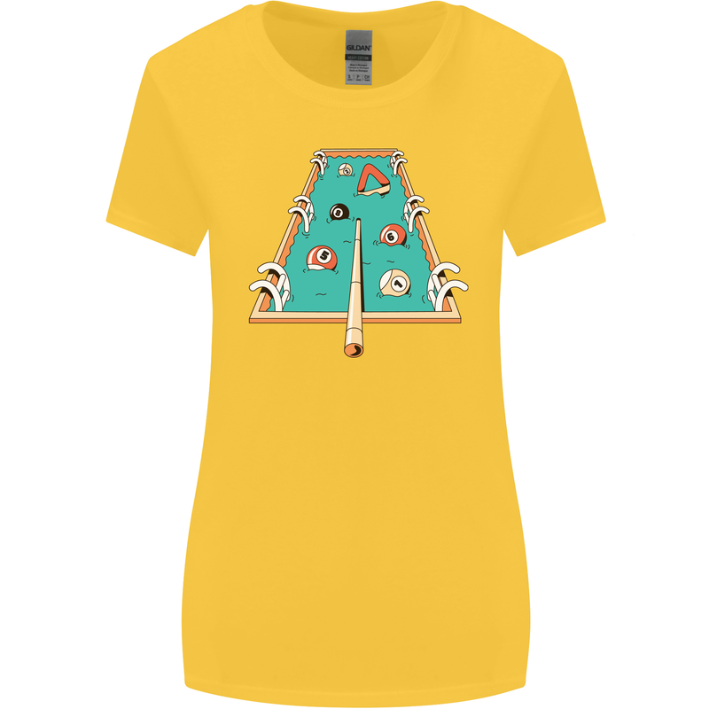 9-Ball Pool Funny Swimming Pool Mashup Womens Wider Cut T-Shirt Yellow