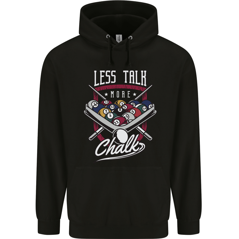 9-Ball Pool Less Talk More Chalk Funny Childrens Kids Hoodie Black