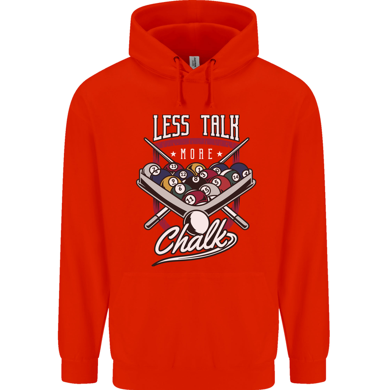 9-Ball Pool Less Talk More Chalk Funny Childrens Kids Hoodie Bright Red