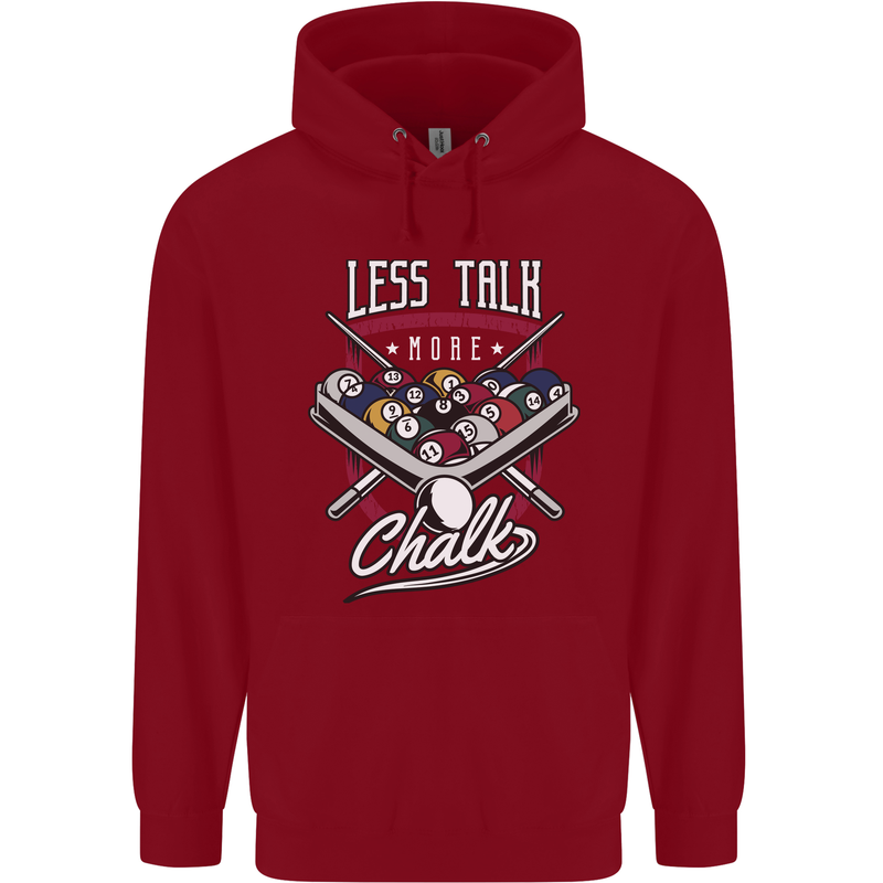 9-Ball Pool Less Talk More Chalk Funny Childrens Kids Hoodie Red