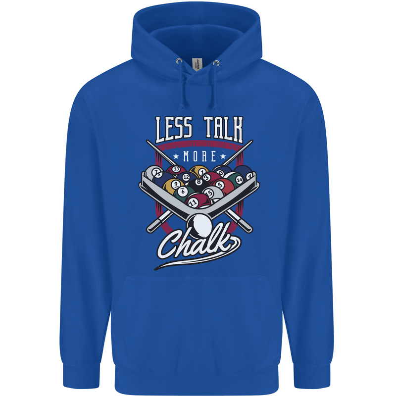 9-Ball Pool Less Talk More Chalk Funny Childrens Kids Hoodie Royal Blue