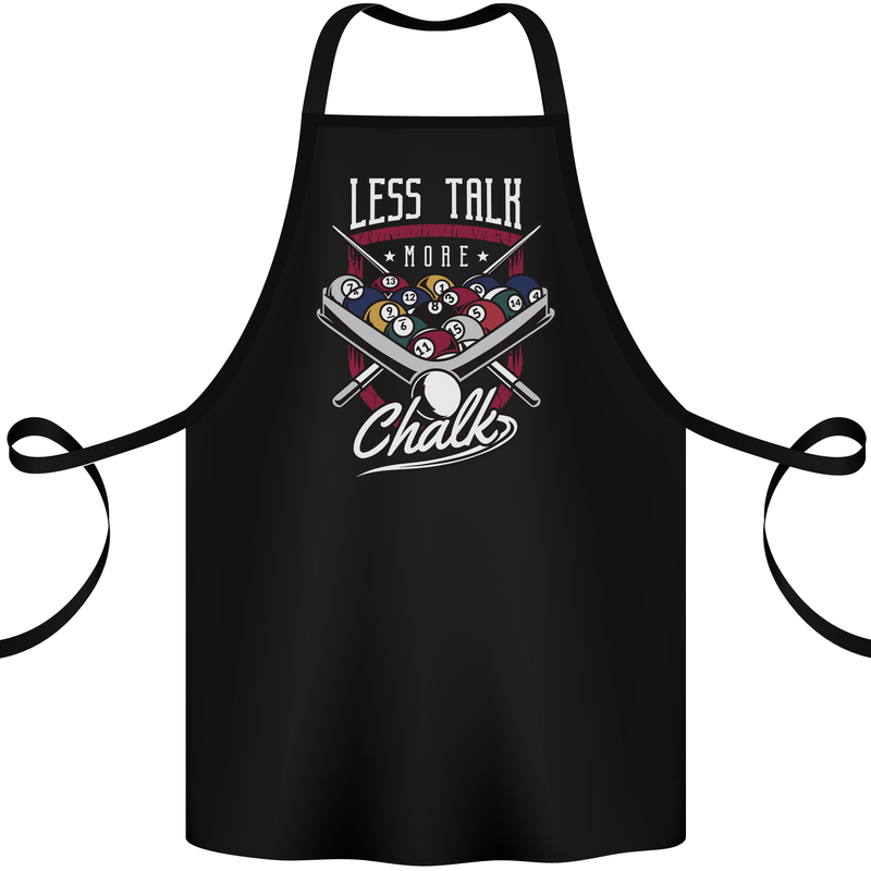 9-Ball Pool Less Talk More Chalk Funny Cotton Apron 100% Organic Black