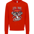 9-Ball Pool Less Talk More Chalk Funny Kids Sweatshirt Jumper Bright Red