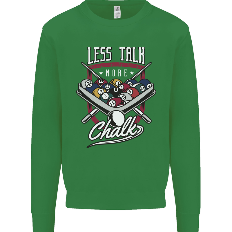 9-Ball Pool Less Talk More Chalk Funny Kids Sweatshirt Jumper Irish Green