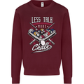 9-Ball Pool Less Talk More Chalk Funny Kids Sweatshirt Jumper Maroon