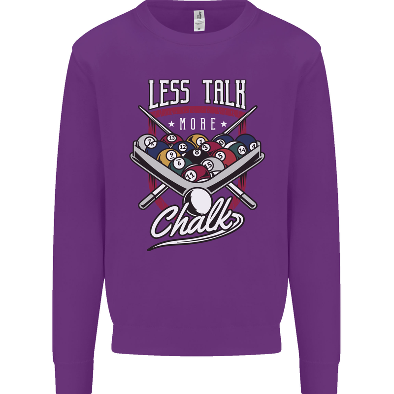 9-Ball Pool Less Talk More Chalk Funny Kids Sweatshirt Jumper Purple