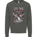 9-Ball Pool Less Talk More Chalk Funny Kids Sweatshirt Jumper Storm Grey
