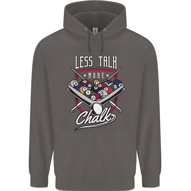 9-Ball Pool Less Talk More Chalk Funny Mens 80% Cotton Hoodie Charcoal