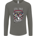 9-Ball Pool Less Talk More Chalk Funny Mens Long Sleeve T-Shirt Charcoal