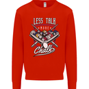9-Ball Pool Less Talk More Chalk Funny Mens Sweatshirt Jumper Bright Red