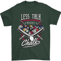 9-Ball Pool Less Talk More Chalk Funny Mens T-Shirt 100% Cotton Forest Green