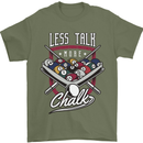 9-Ball Pool Less Talk More Chalk Funny Mens T-Shirt 100% Cotton Military Green