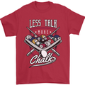 9-Ball Pool Less Talk More Chalk Funny Mens T-Shirt 100% Cotton Red