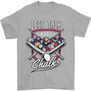 9-Ball Pool Less Talk More Chalk Funny Mens T-Shirt 100% Cotton Sports Grey