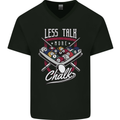 9-Ball Pool Less Talk More Chalk Funny Mens V-Neck Cotton T-Shirt Black