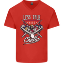 9-Ball Pool Less Talk More Chalk Funny Mens V-Neck Cotton T-Shirt Red