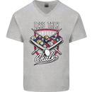 9-Ball Pool Less Talk More Chalk Funny Mens V-Neck Cotton T-Shirt Sports Grey