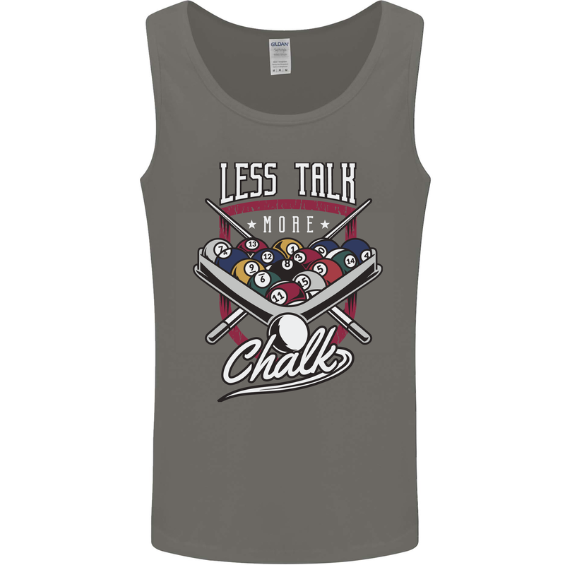 9-Ball Pool Less Talk More Chalk Funny Mens Vest Tank Top Charcoal