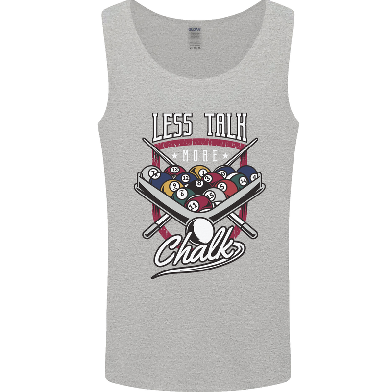 9-Ball Pool Less Talk More Chalk Funny Mens Vest Tank Top Sports Grey