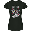 9-Ball Pool Less Talk More Chalk Funny Womens Petite Cut T-Shirt Black