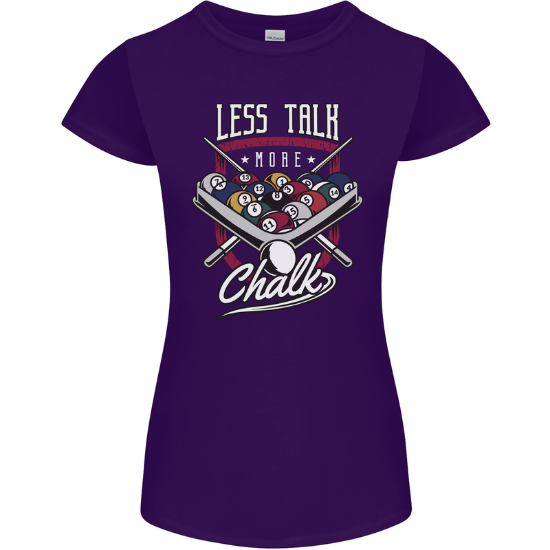 9-Ball Pool Less Talk More Chalk Funny Womens Petite Cut T-Shirt Purple