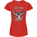 9-Ball Pool Less Talk More Chalk Funny Womens Petite Cut T-Shirt Red