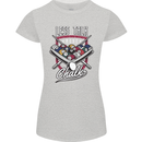9-Ball Pool Less Talk More Chalk Funny Womens Petite Cut T-Shirt Sports Grey