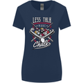 9-Ball Pool Less Talk More Chalk Funny Womens Wider Cut T-Shirt Navy Blue