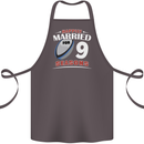 9 Year Wedding Anniversary 9th Rugby Cotton Apron 100% Organic Dark Grey