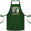 9 Year Wedding Anniversary 9th Rugby Cotton Apron 100% Organic Forest Green