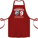 9 Year Wedding Anniversary 9th Rugby Cotton Apron 100% Organic Maroon