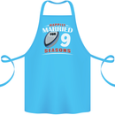 9 Year Wedding Anniversary 9th Rugby Cotton Apron 100% Organic Turquoise