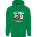 9 Year Wedding Anniversary 9th Rugby Mens 80% Cotton Hoodie Irish Green