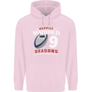 9 Year Wedding Anniversary 9th Rugby Mens 80% Cotton Hoodie Light Pink