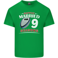 9 Year Wedding Anniversary 9th Rugby Mens Cotton T-Shirt Tee Top Irish Green