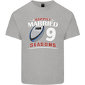 9 Year Wedding Anniversary 9th Rugby Mens Cotton T-Shirt Tee Top Sports Grey