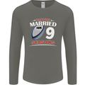 9 Year Wedding Anniversary 9th Rugby Mens Long Sleeve T-Shirt Charcoal