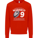 9 Year Wedding Anniversary 9th Rugby Mens Sweatshirt Jumper Bright Red