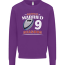 9 Year Wedding Anniversary 9th Rugby Mens Sweatshirt Jumper Purple